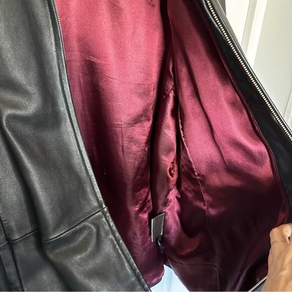 Wilson’s leather jacket red satin lining WL Plus 2x black pockets - Picture 6 of 14